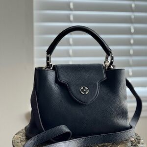 Louis Vuitton Dark Blue Leather Satchel